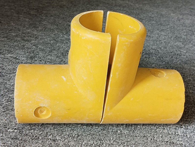 50mm Yuvarlak Tüp Cam Elyaf FRP Çapraz Eldiven Temel Tee Dört Yönlü Bağlayıcı