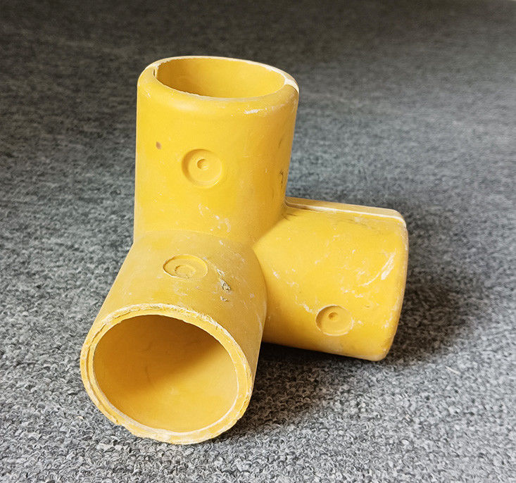 50mm Yuvarlak Tüp Cam Elyaf FRP Çapraz Eldiven Temel Tee Dört Yönlü Bağlayıcı